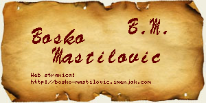Boško Mastilović vizit kartica